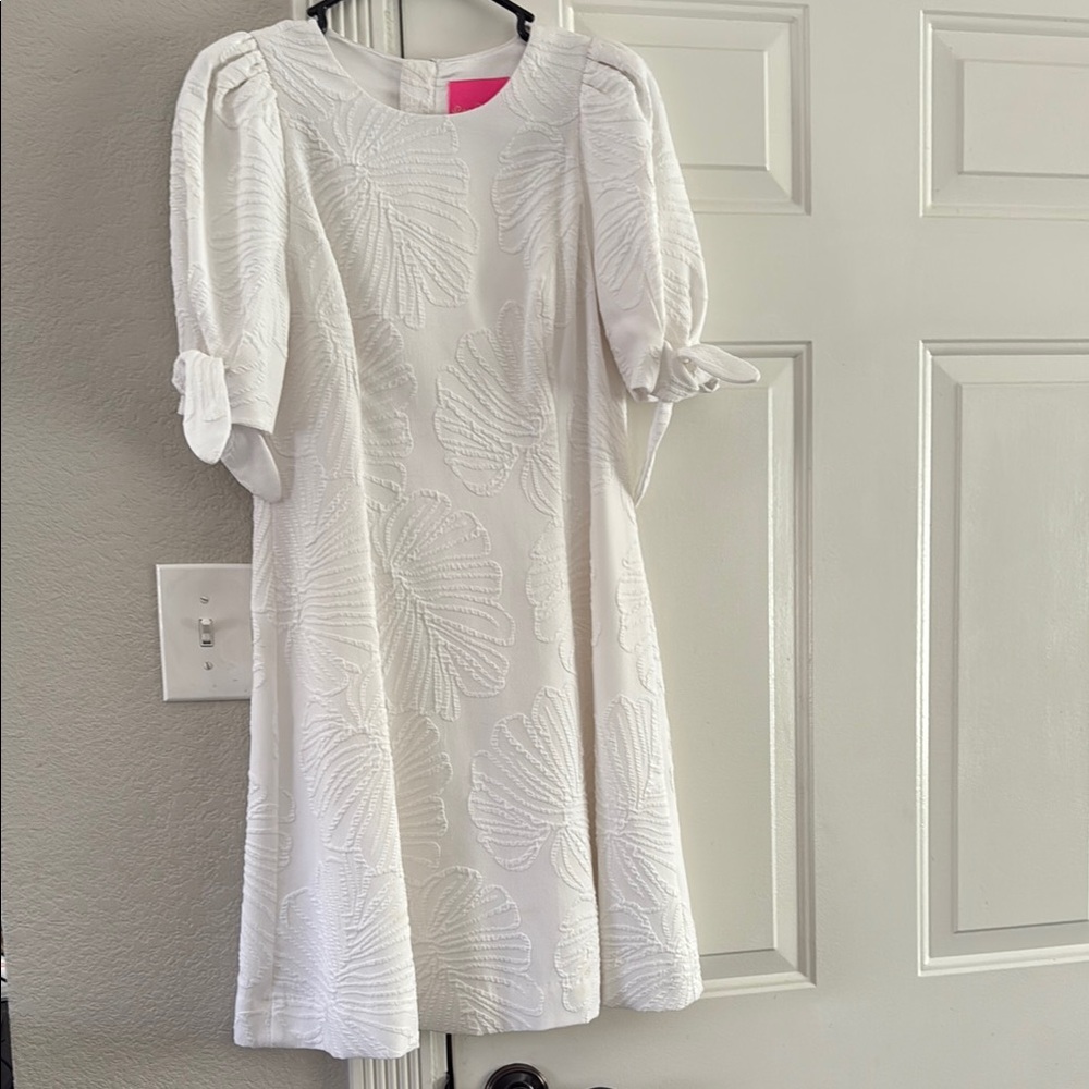Lilly Pulitzer white-on-white print dress